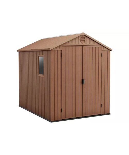Keter Darwin 8×6 ft Apex Plastic 2 door Shed with floor & 1 window