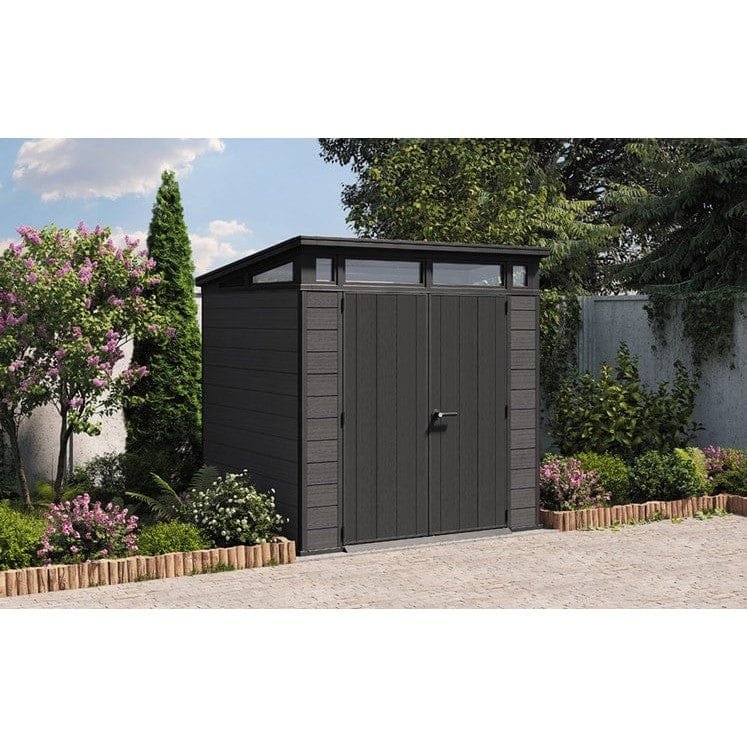 Keter Artisan 7×7 ft Pent Grey Plastic 2 door Shed with floor & 1 window - Image 5