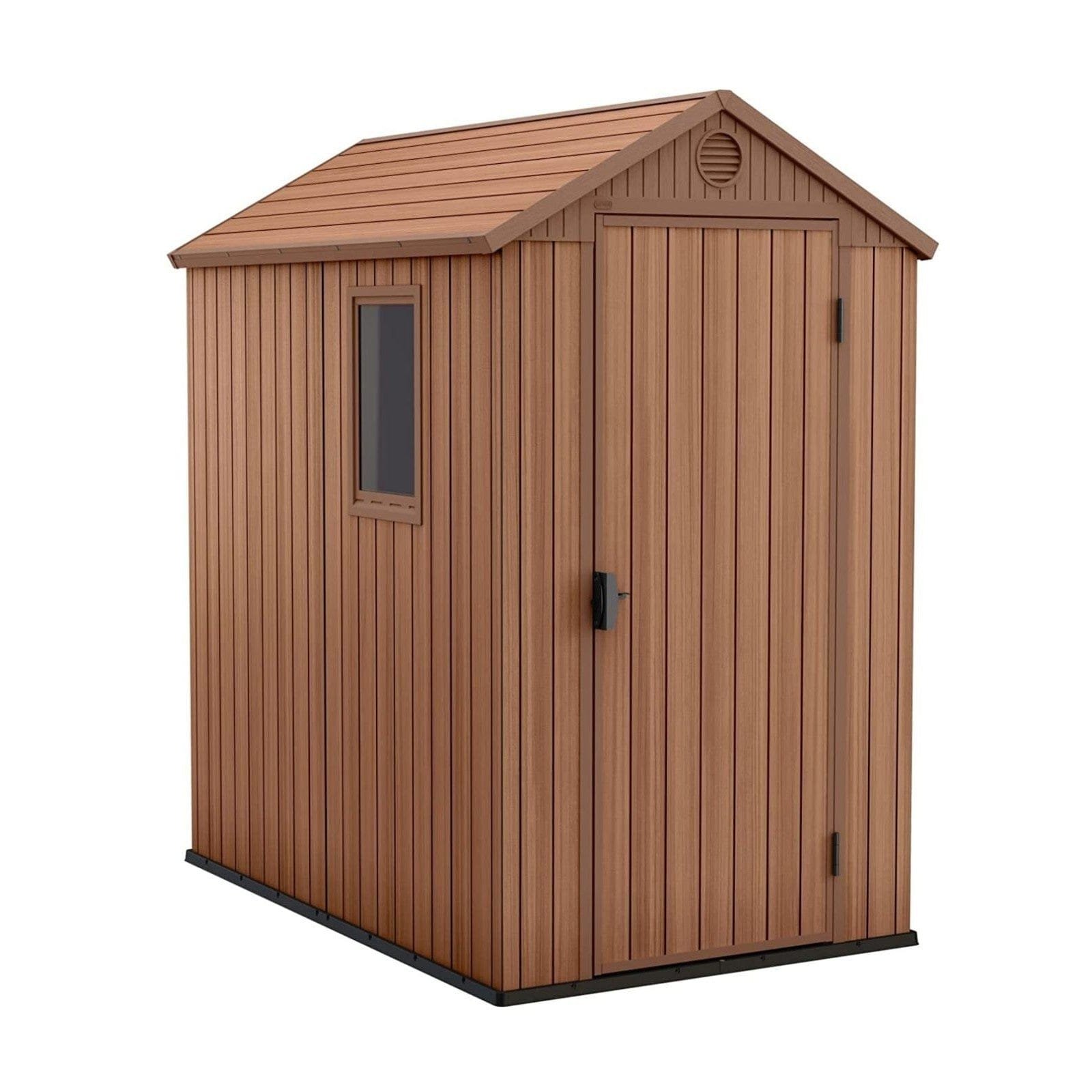 Keter 4’x6′ Darwin Heavy Duty Plastic Garden Shed – Brown
