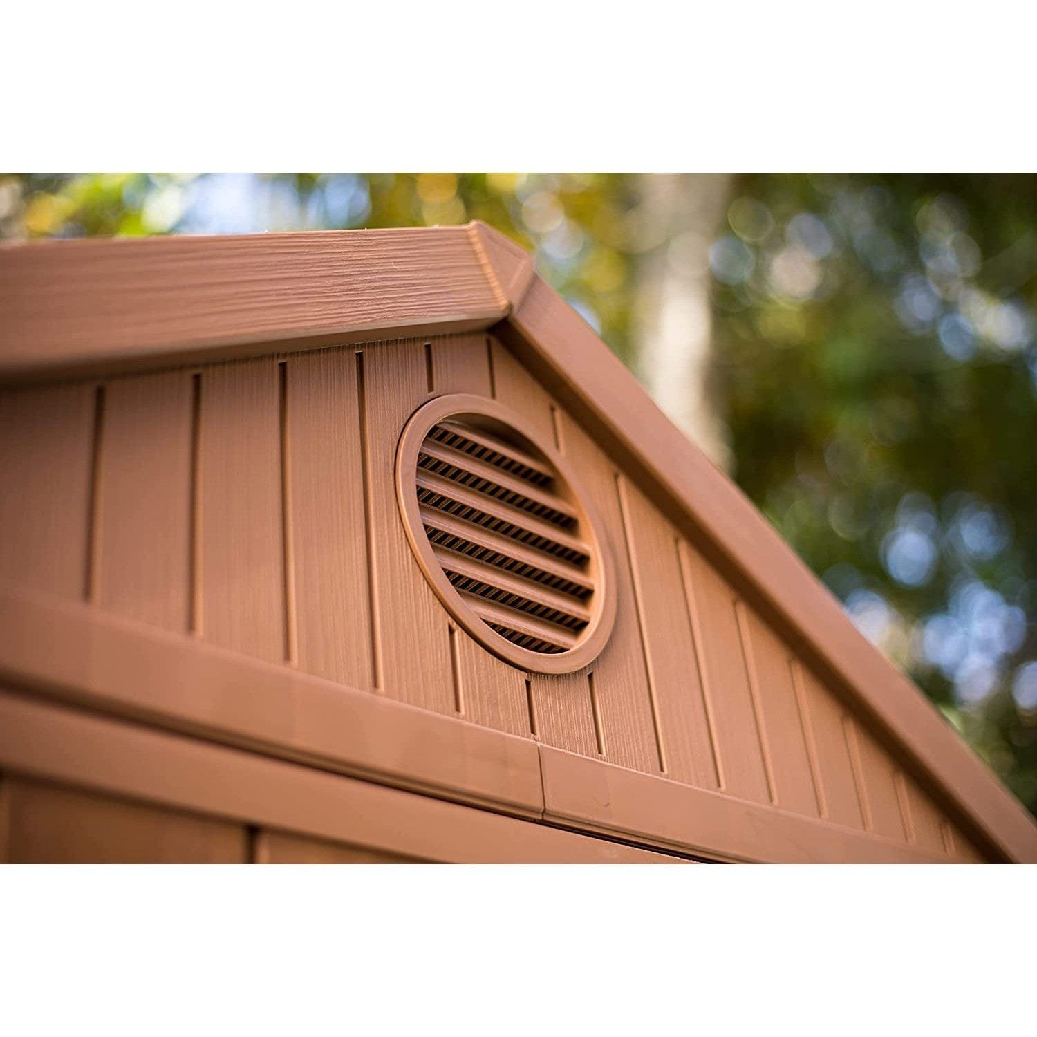 Keter 4’x6′ Darwin Heavy Duty Plastic Garden Shed – Brown - Image 8