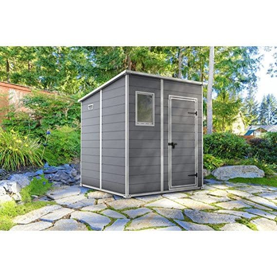 Keter 6′ x 6′ Manor Plastic Pent Garden Storage Shed – Grey - Image 9